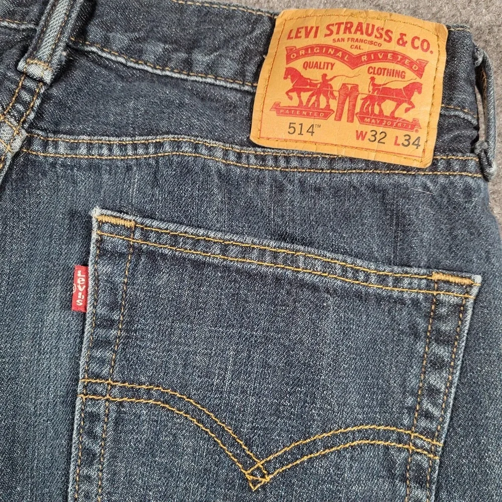 Levis 514‎ Jeans Mens 32x34 Blue Regular Fit Straight Leg Denim Medium Wash
